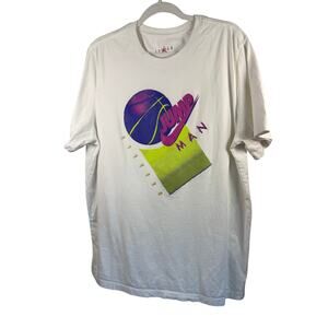 Nike Air Jordan Shirt Adult XL White Jump Man Basketball Swoosh Logo Mens‎